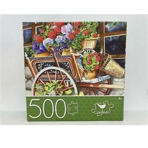 Cardinal Peddlin’ Posies 500 Piece Jigsaw Puzzle Flower Bicycle Ages 8+ Complete